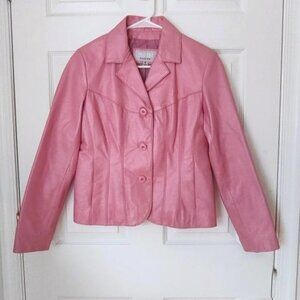 Wilsons Leather pink leather tailored jacket S EUC